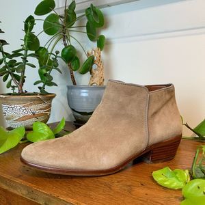 Sam Edelman Petty Tan Suede Ankle Zip Booties